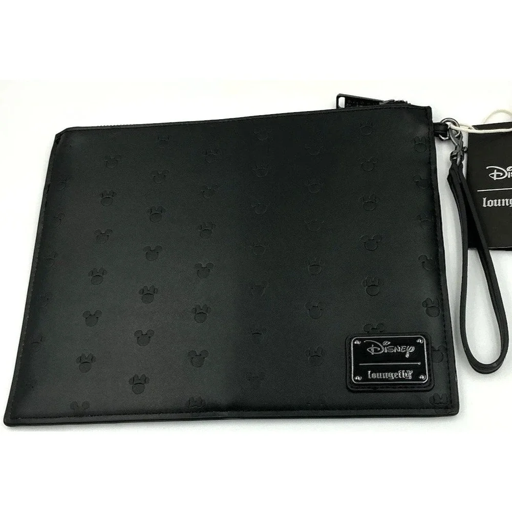 Loungefly Disney Mickey & Minnie Allover Silhouette Embossed Wristlet Pouch